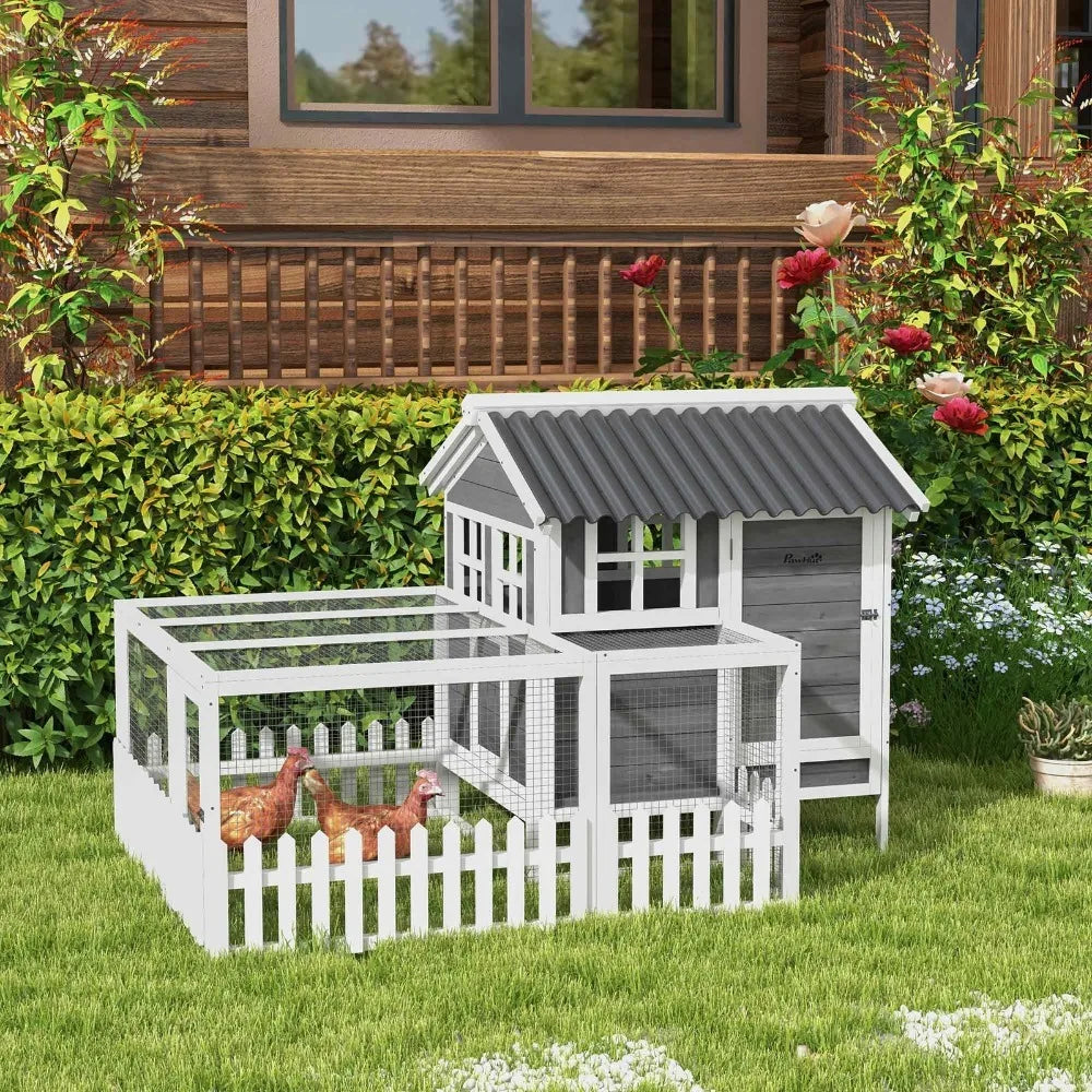 Wooden Chicken Coop With Run For One To Two Chickens
