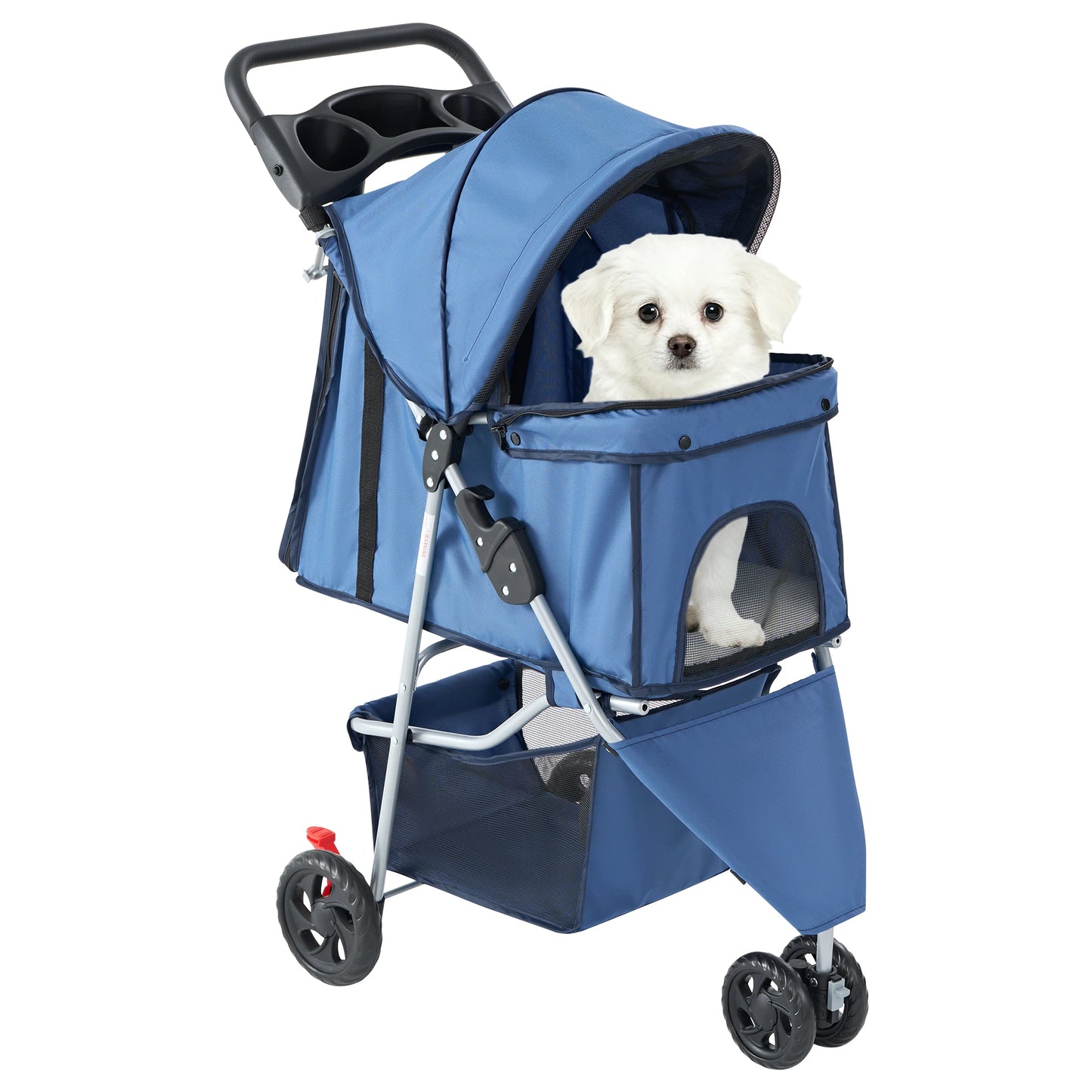 Three Wheel Foldable Pet Stroller For Small Dogs And Cats