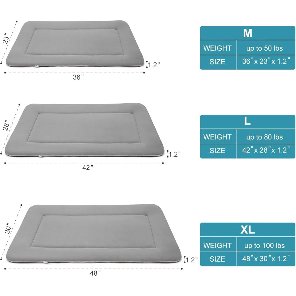 DAFIFY Machine Washable Pet Bed Crate Pad With Non Slip