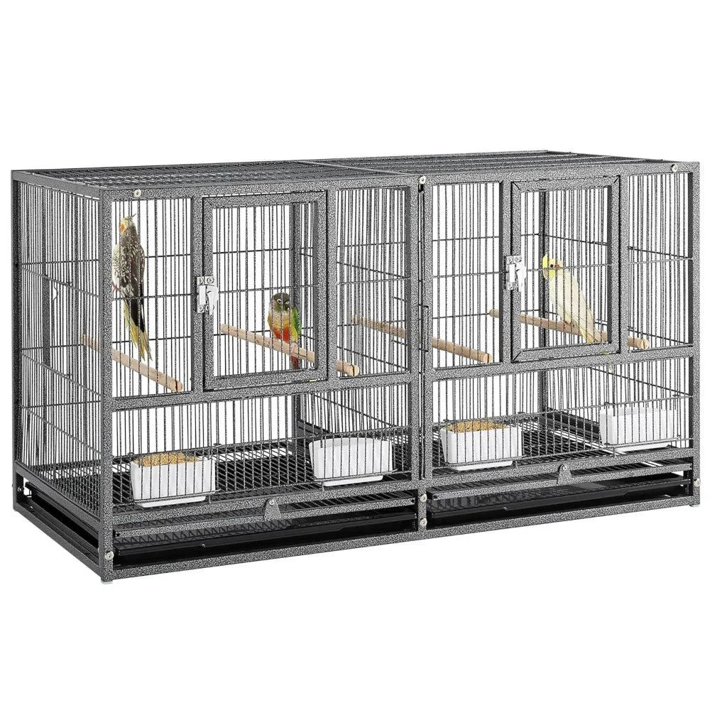 Stackable Divided Bird Cage For Parakeets Canaries Cockatiels Finches