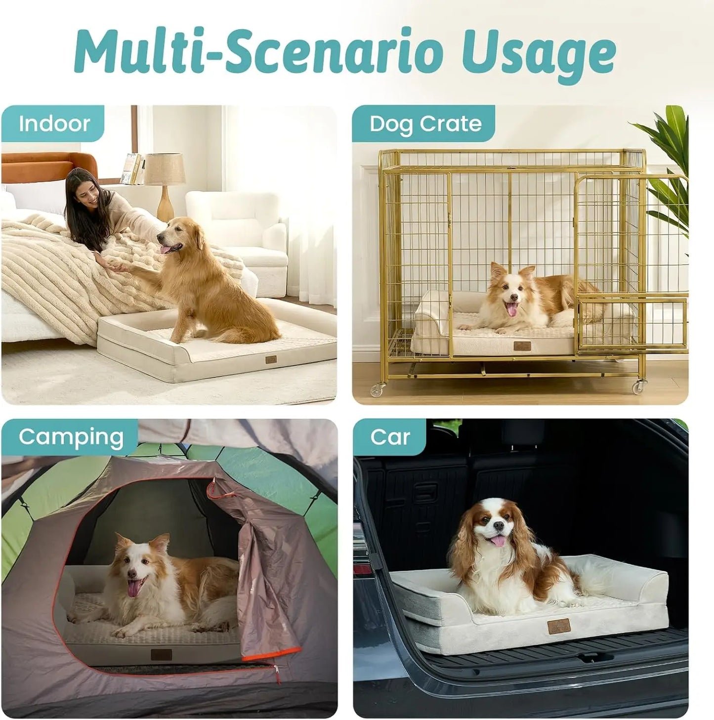 Orthopedic Dog Bed With Waterproof Lining And Egg Crate Foam Up To 100 Lbs