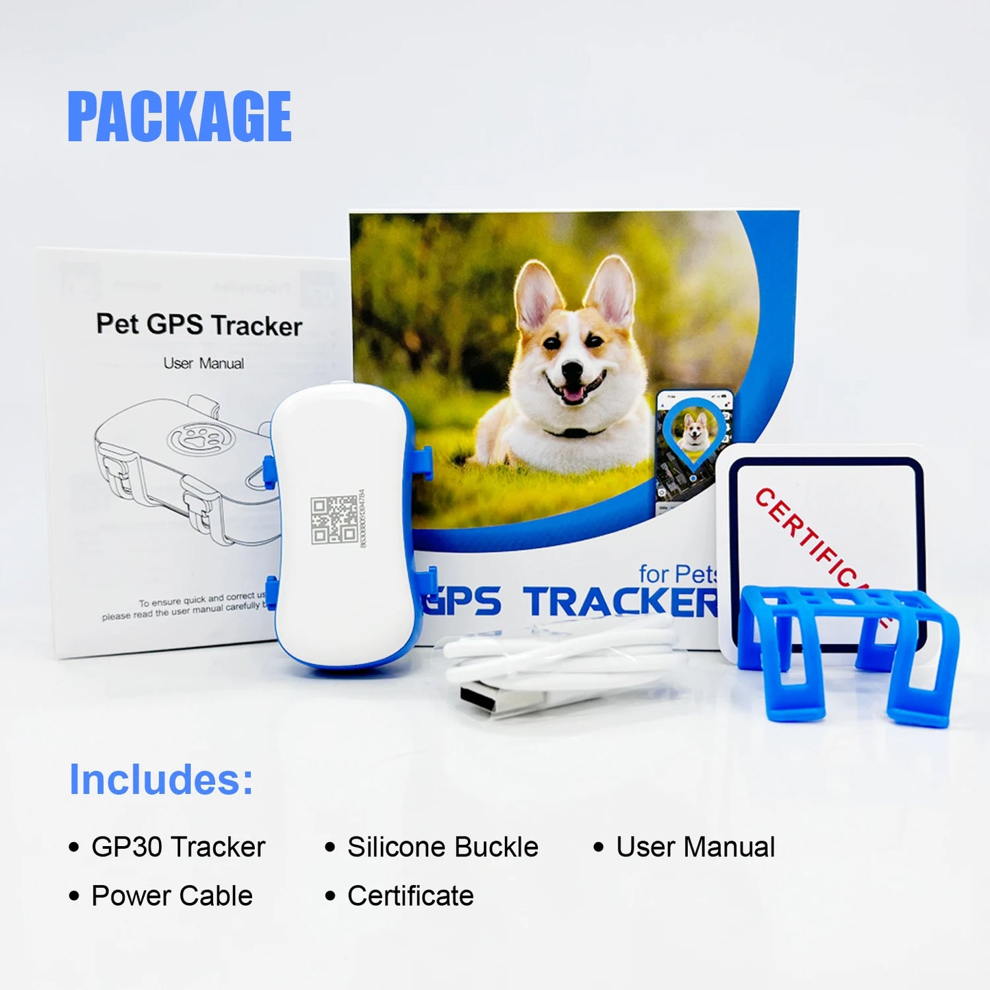 WANWAYTECH Pet GPS Tracker Real Time Tracking QR Code
