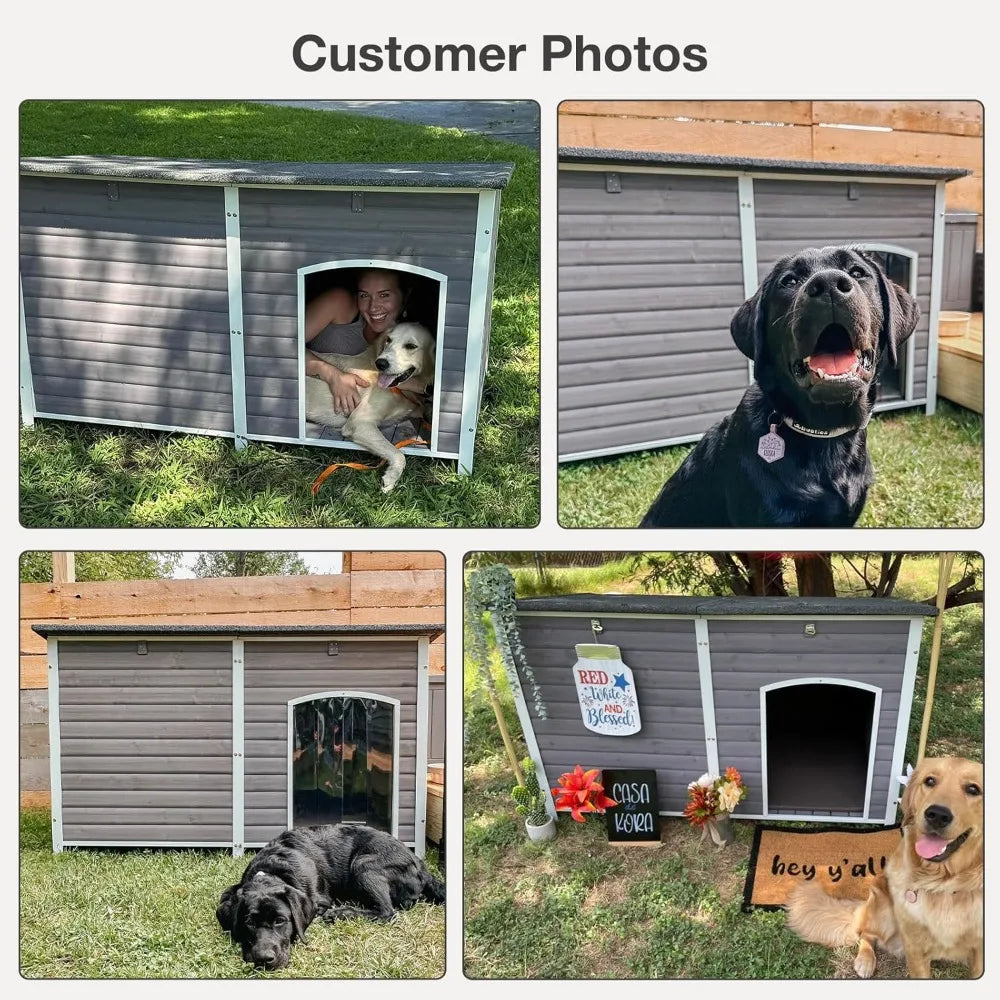 Outdoor Dog House With Insulated Liner And Waterproof Exterior