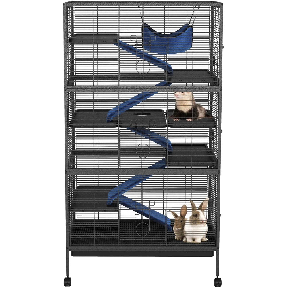 Six Tier Stainless Steel Bird Cage With Rolling Stand