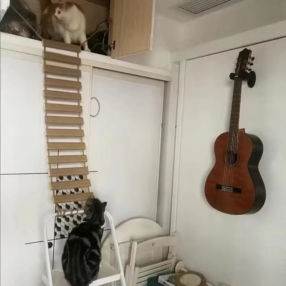 CWV Sisal Rope Cat Bridge Ladder and Scratching Furniture for Climbing and Play