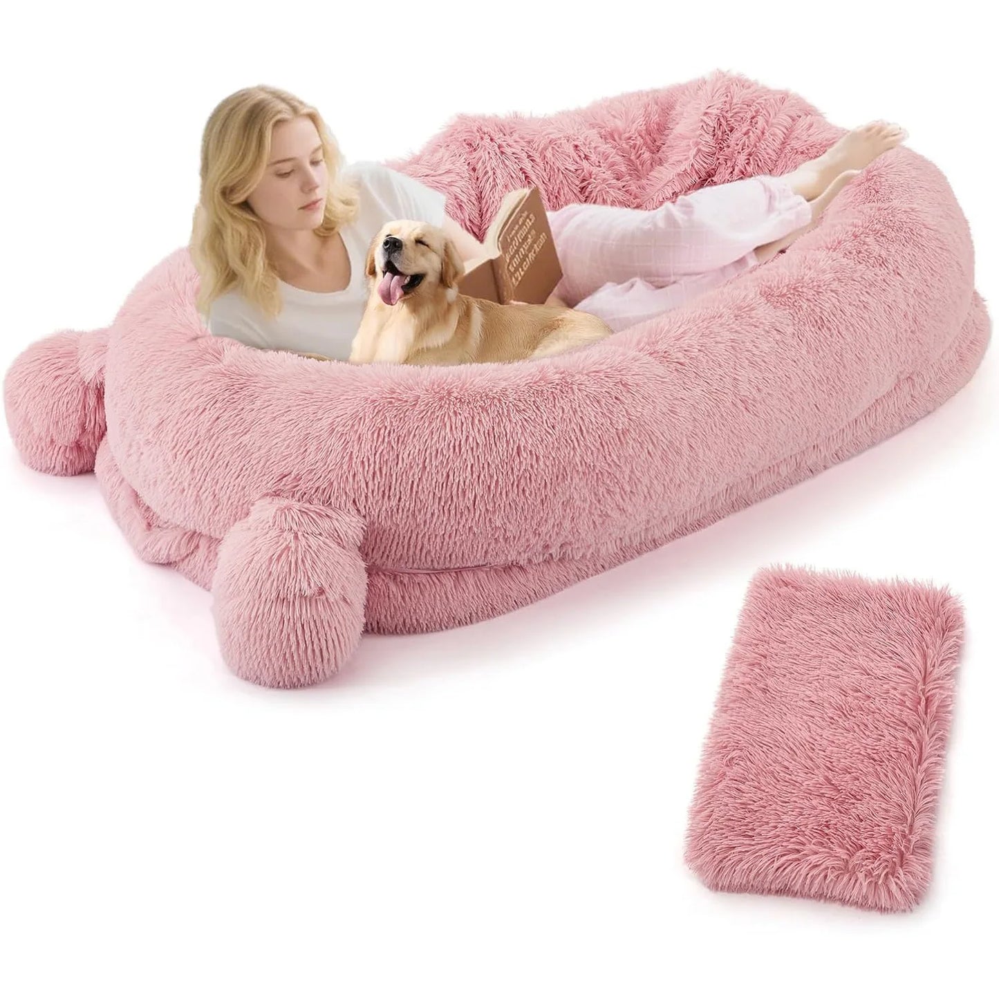 HiMISSCN Dog Bed For Adults With Removable Washable Cover Blanket