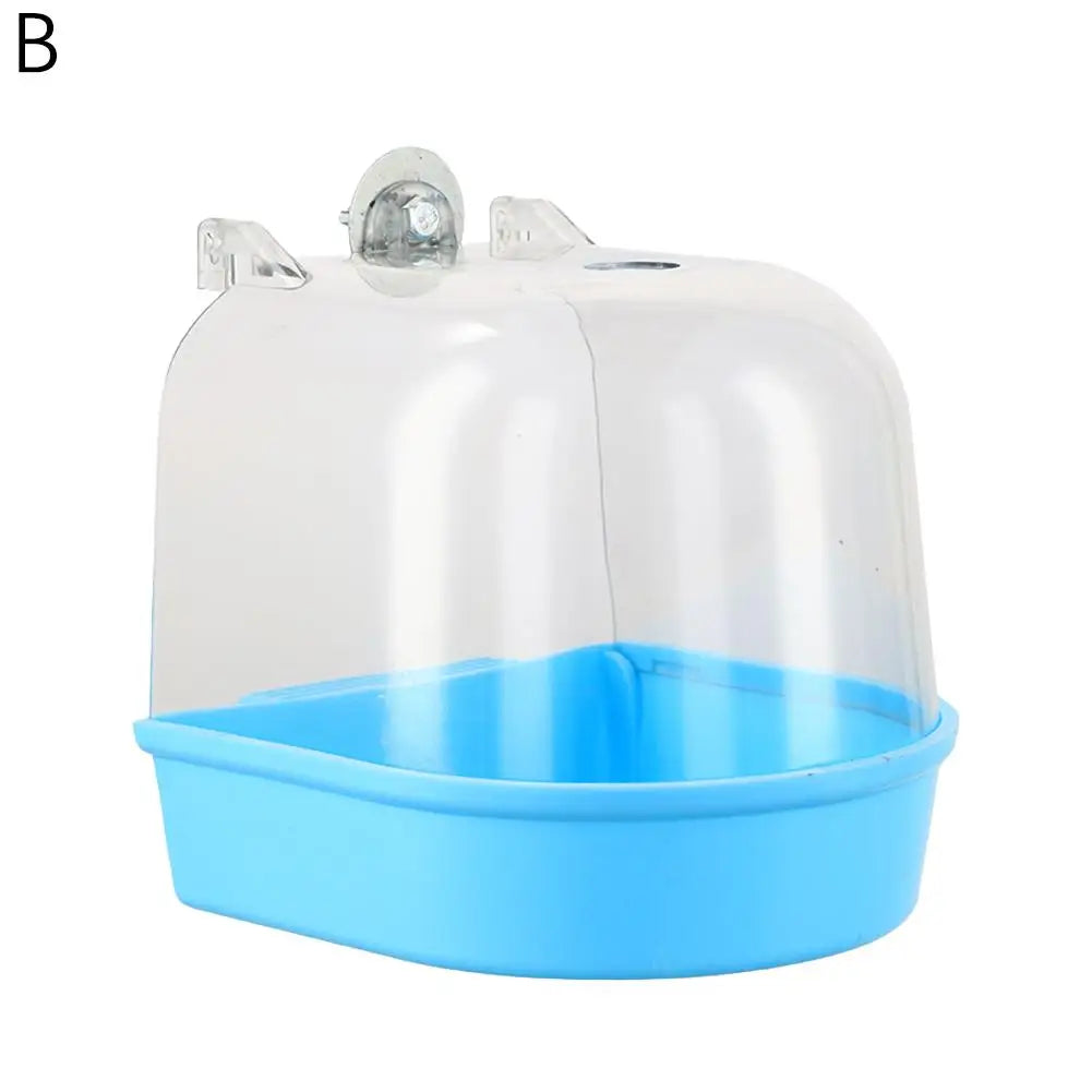 Bird Bath for Cage Cleaning Parakeet Cockatiel Hanging Acrylic Cube