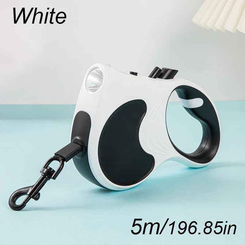 Retractable 5m Dog Leash With Lights For All Pets Durable