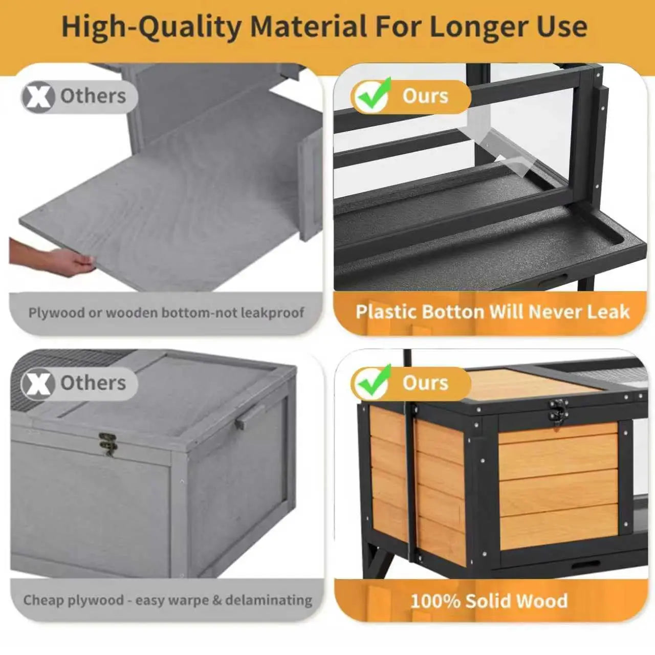 Wooden Tortoise Habitat Enclosure With Light Stand For Indoor Outdoor Use