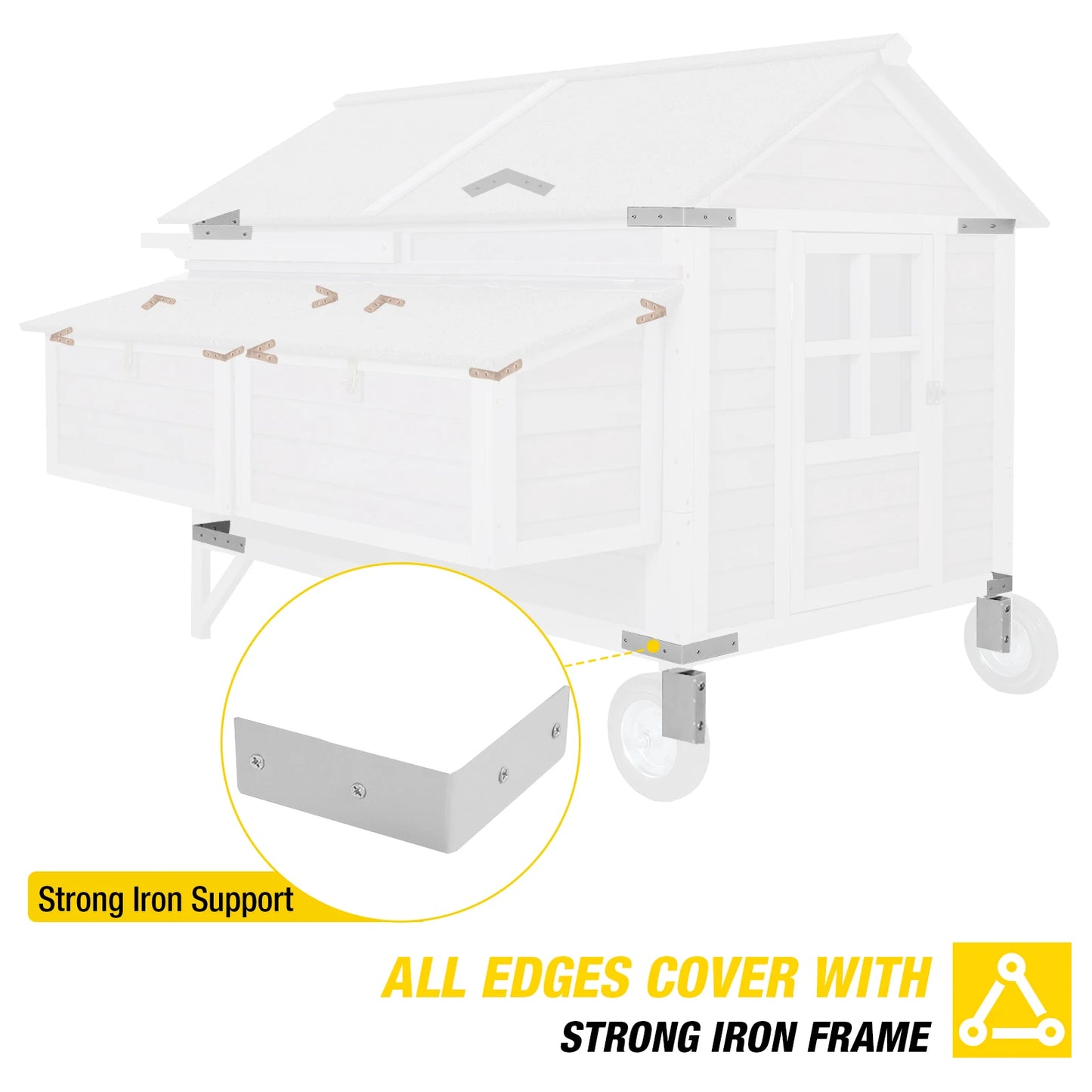 Zoropug Farm Wooden Chicken Tractor For Eight To Ten Chickens