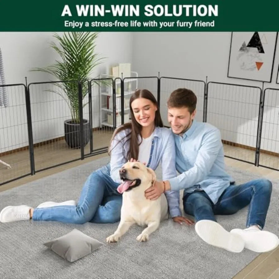 Outdoor Dog Play Pen Portable Rust-Proof Metal Exercise Fence