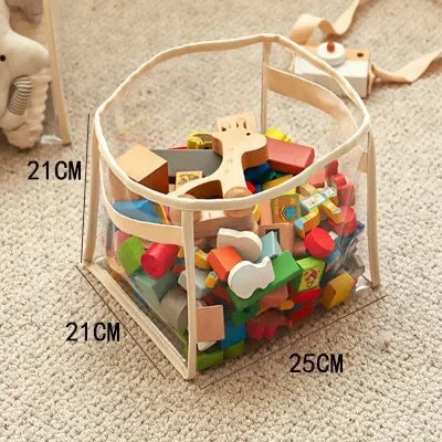 Transparent Large Toy Storage Basket For Kids Household Organizer