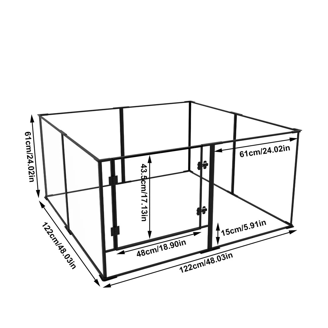 Bingopaw 8 Panels Acrylic Dog Playpen Indoor Pet Exercise Fence