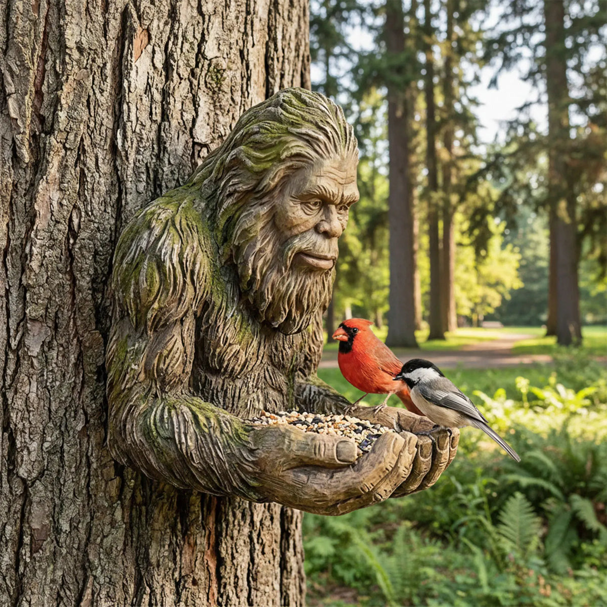Charming Sasquatch Bird Feeder For Outdoor Garden Decoration And Feeding