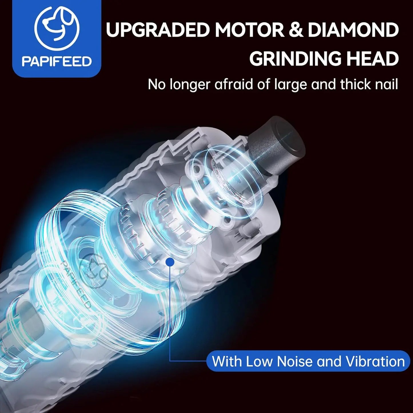 Quiet Electric Dog Nail Grinder With LCD Display LED Light