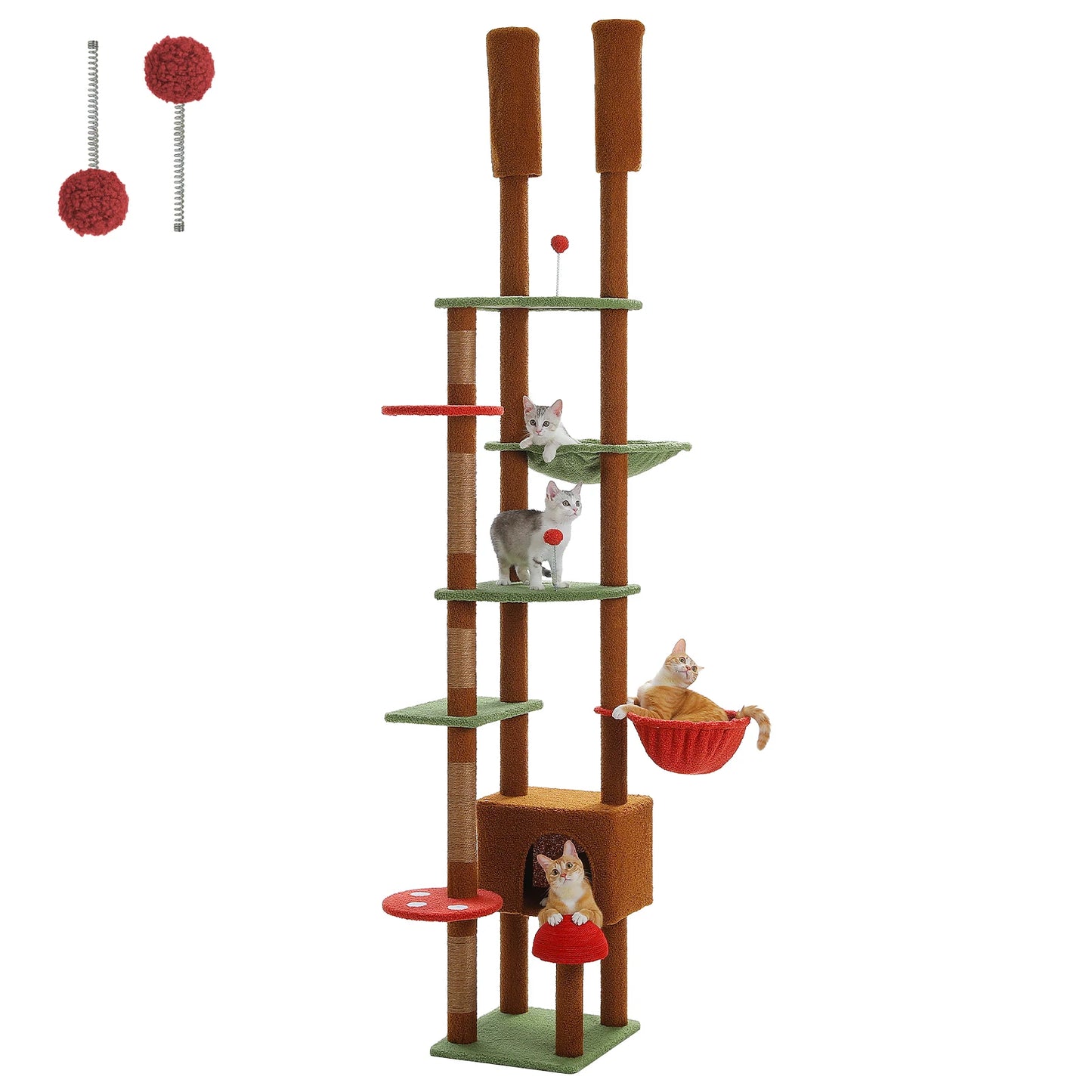 PAWZ Road Height Adjustable Cat Tree With Hammock For Indoor