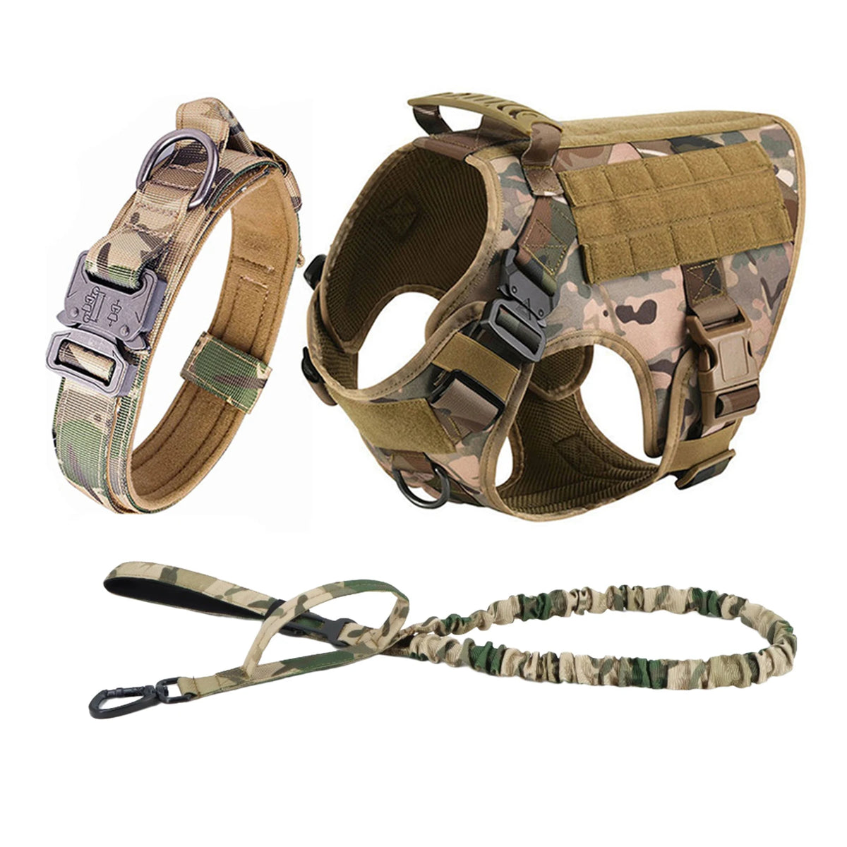 Adjustable Padded Nylon Tactical Dog Harness With Quick Release Buckle