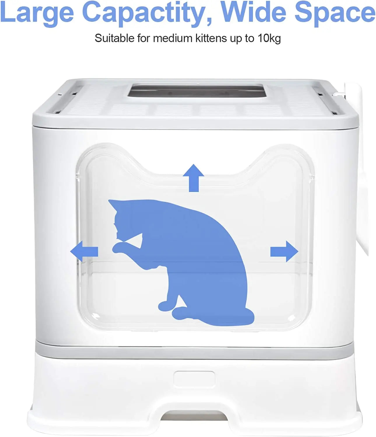 Cat Litter Box Foldable Hooded With Scoop And Drawer