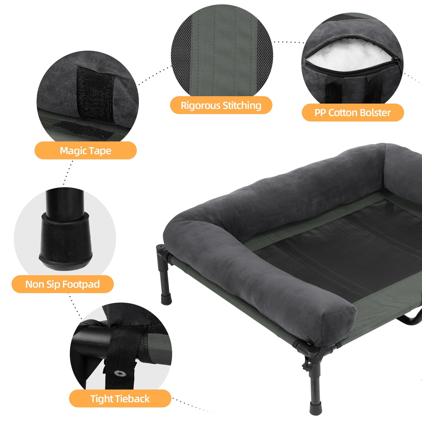 Borwart Cooling Elevated Dog Bed Indoor Outdoor Raised Sofa