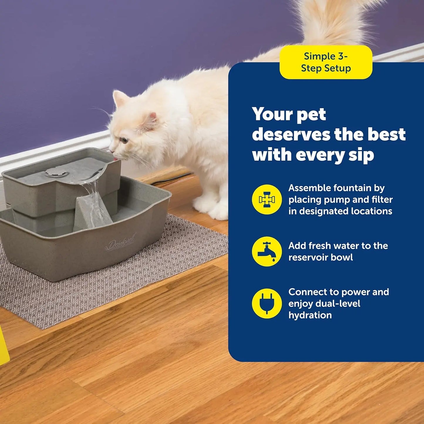Multi-Tier Pet Fountain For Cats And Dogs With Filtration