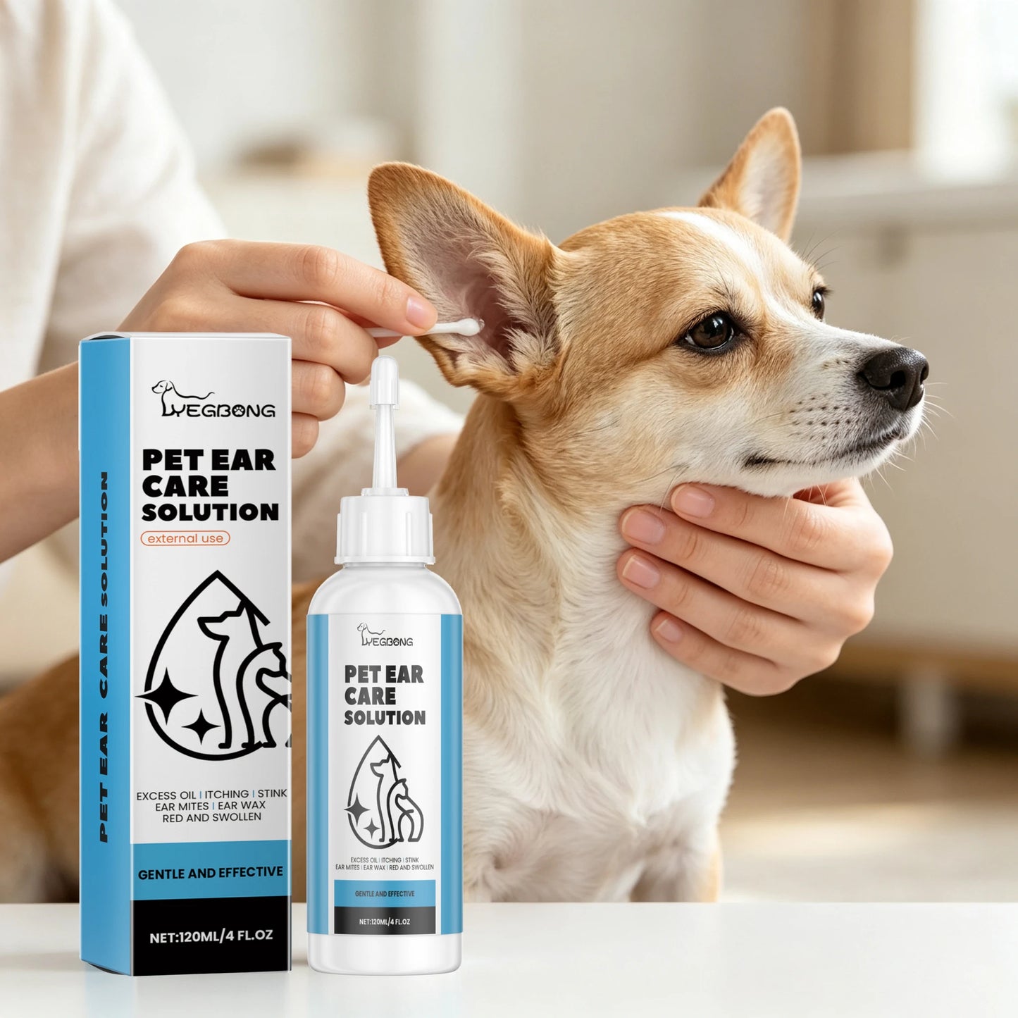 YEGBONG Pet Ear Care Solution Gentle Cleaning And Earwax Removal