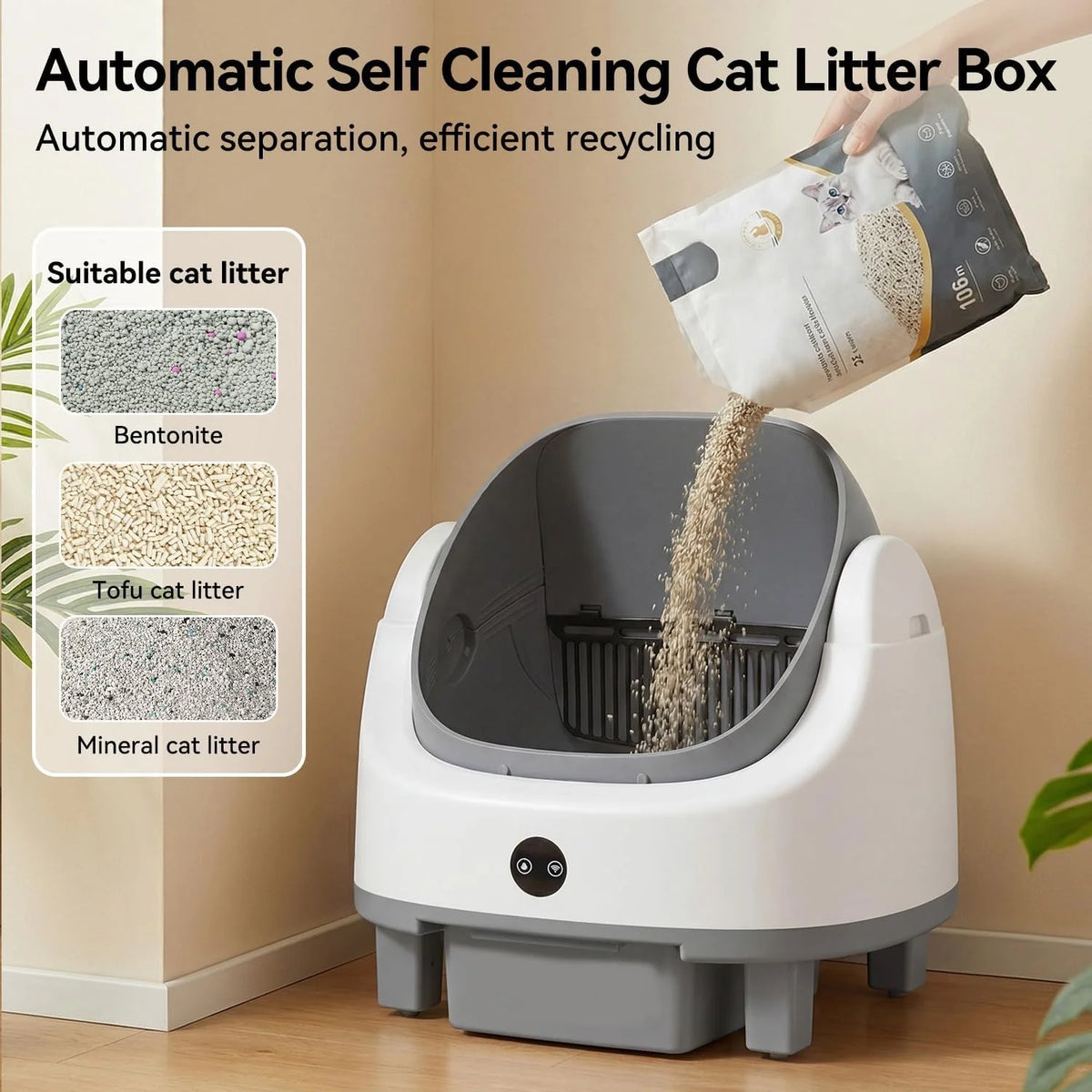 Nordivale Automatic Self Cleaning Litter Box With App Control
