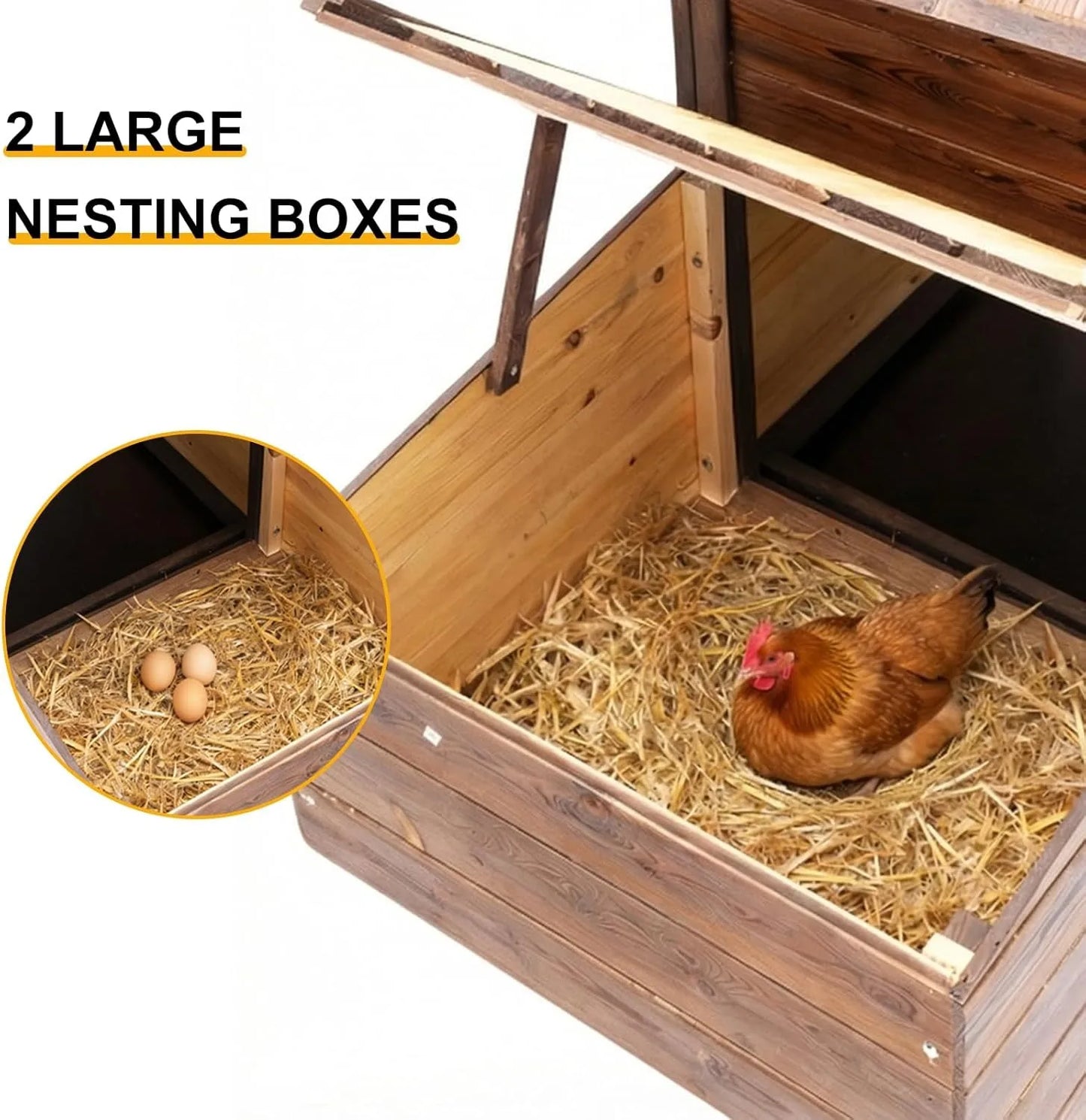 Chicken Coop With Nesting Boxes Outdoor Hen House Enclosure