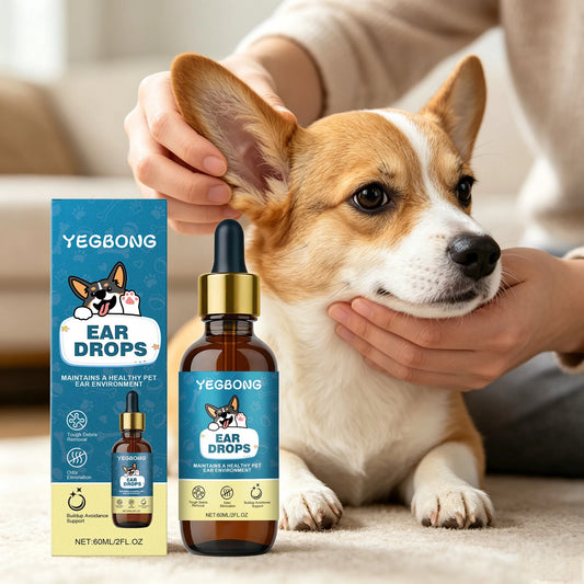 YEGBONG Pet Ear Care Drops Natural Formula Gentle Cleaning For Dogs And Cats