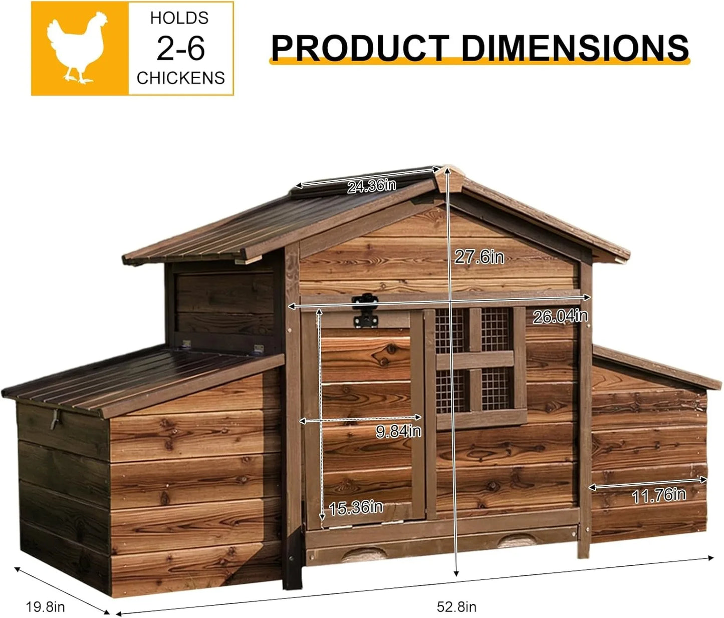 Chicken Coop With Nesting Boxes Outdoor Hen House Enclosure