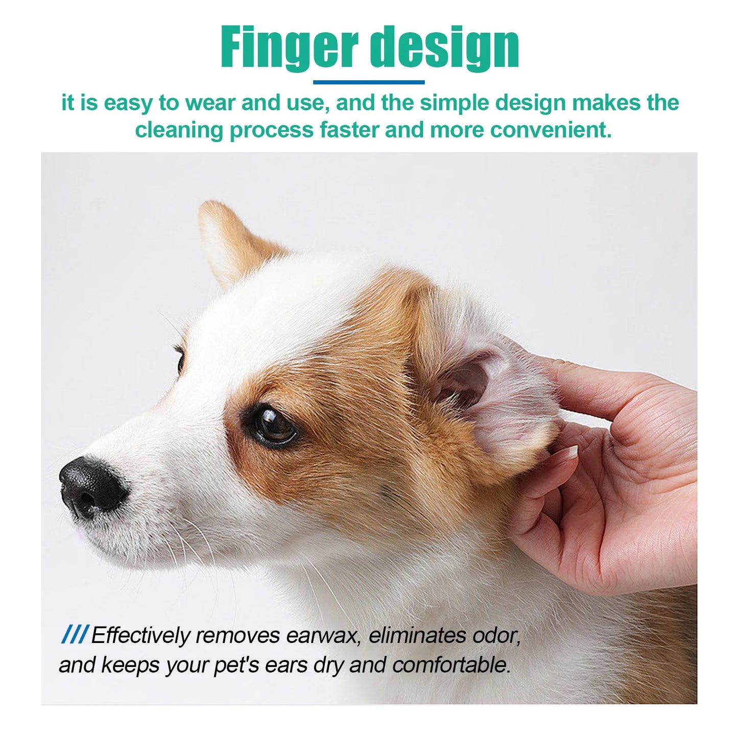 YEGBONG Pet Ear Cleaning Finger Wipes for Dogs and Cats