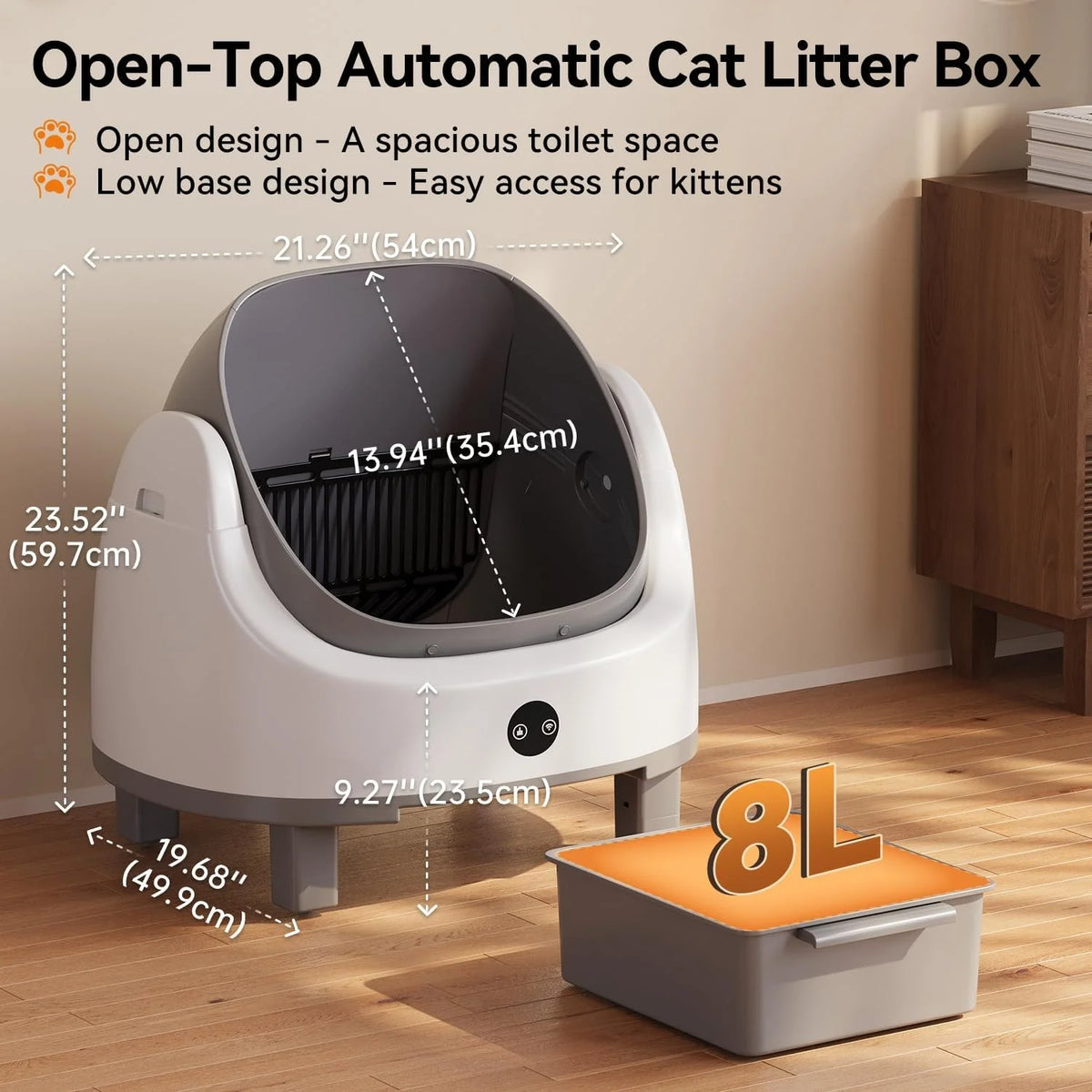 Nordivale Automatic Self Cleaning Litter Box With App Control