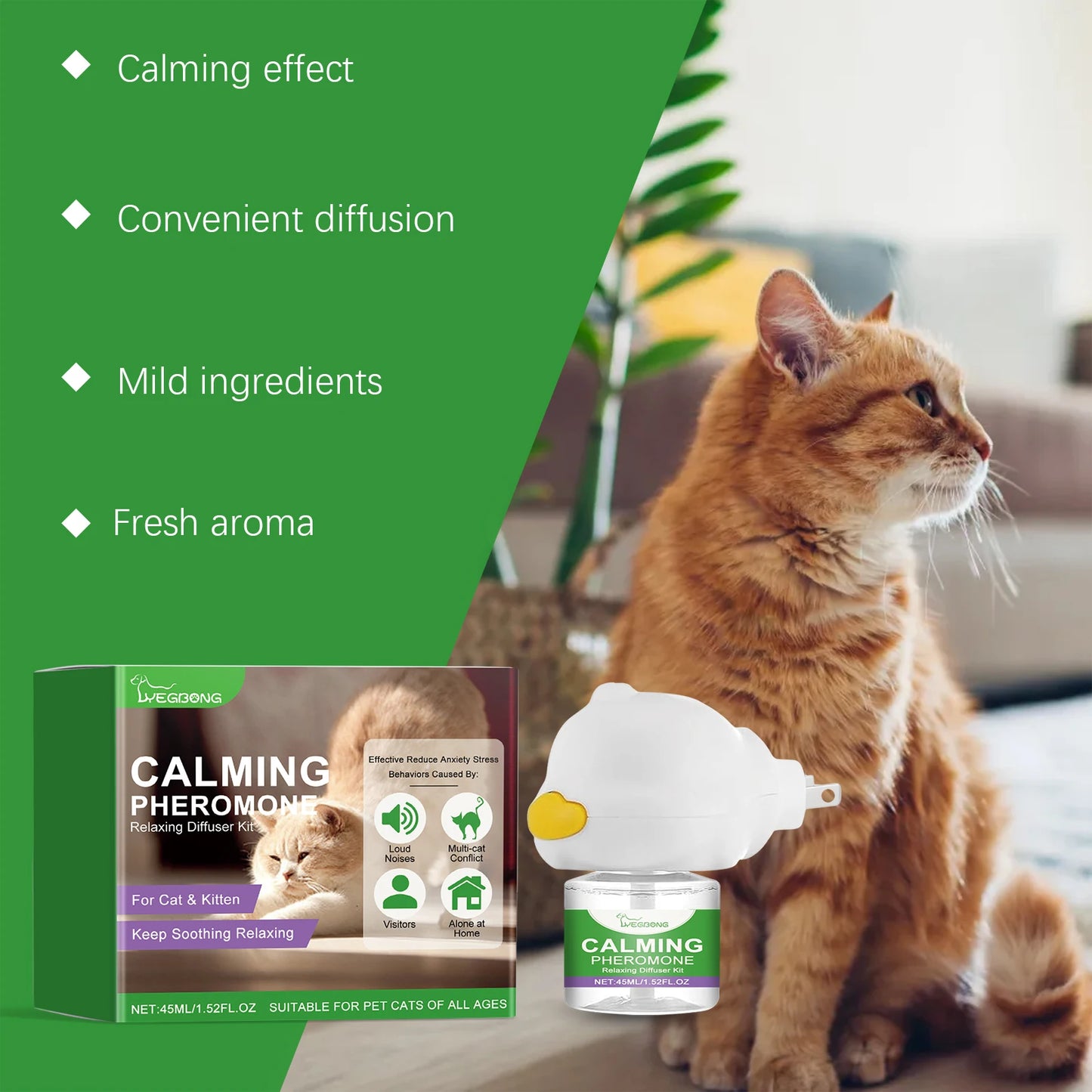 YEGBONG Cat Calming Set Gentle Formula Soothing Comfort