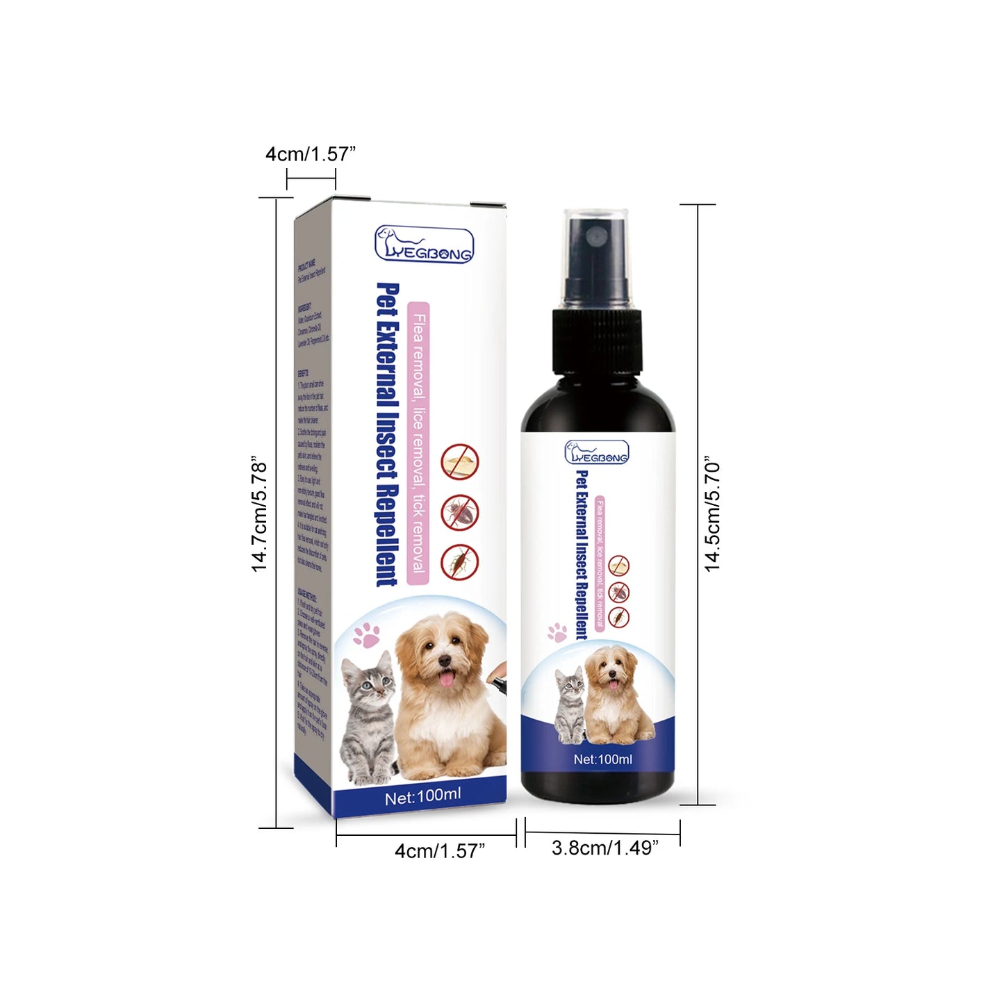 Yegbong Pet Insect Repellent Spray for Skin Care and Relief