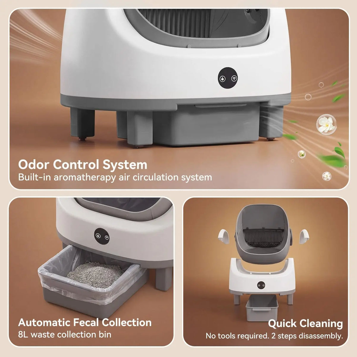 Nordivale Automatic Self Cleaning Litter Box With App Control