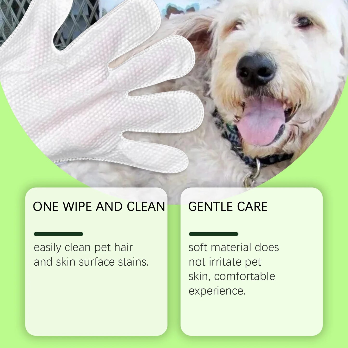 YEGBONG Pet No Rinse Cleaning Gloves For Hair Odor Control