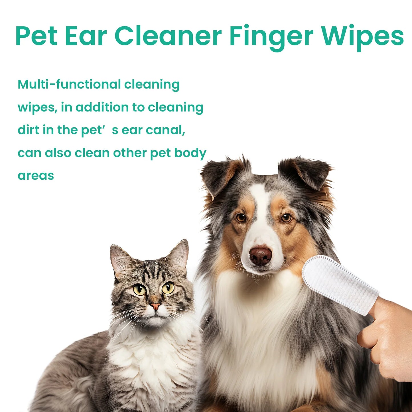 YEGBONG Pet Ear Cleaning Finger Wipes for Dogs and Cats