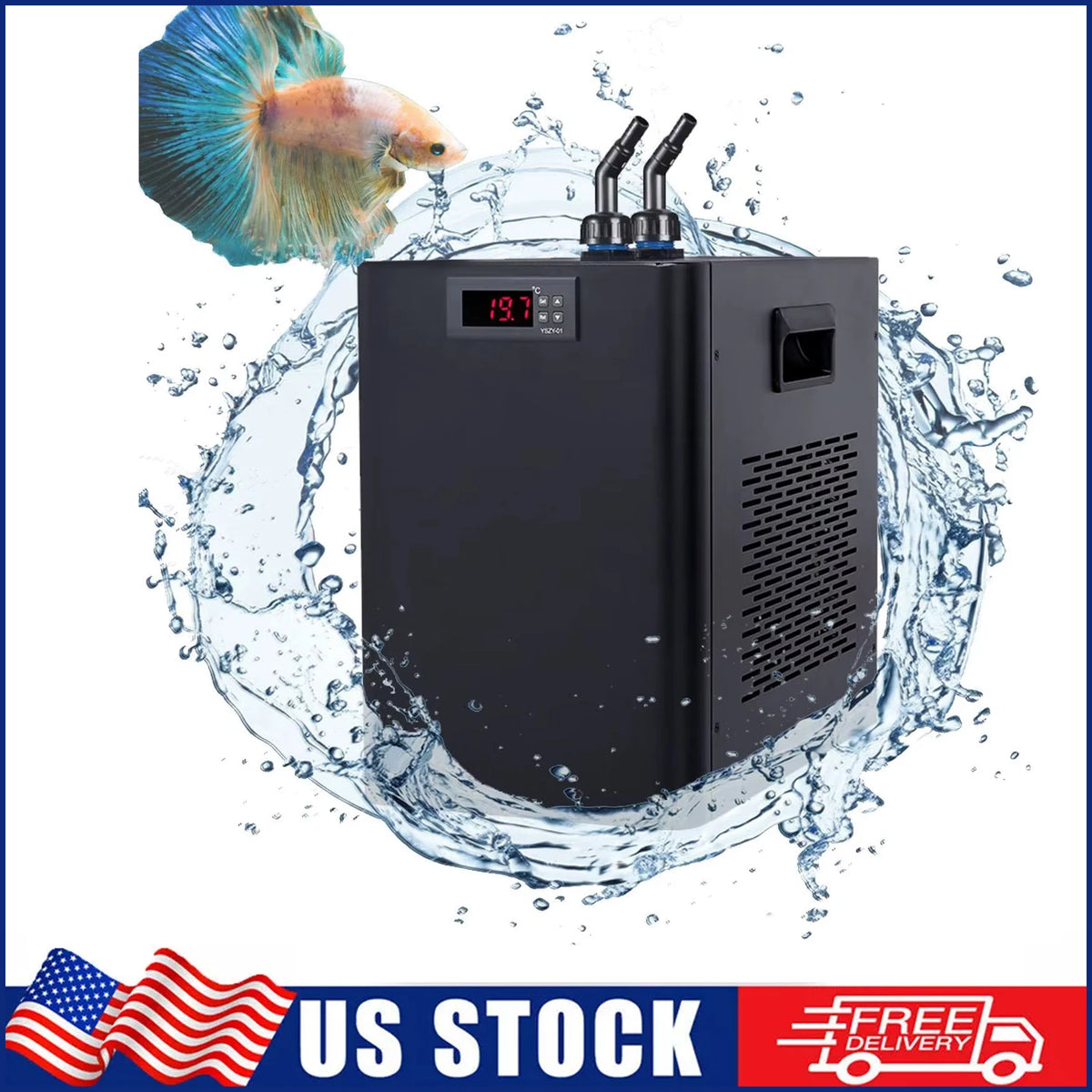 Quiet Aquarium Chiller For Fish Tanks And Hydroponics Cooling