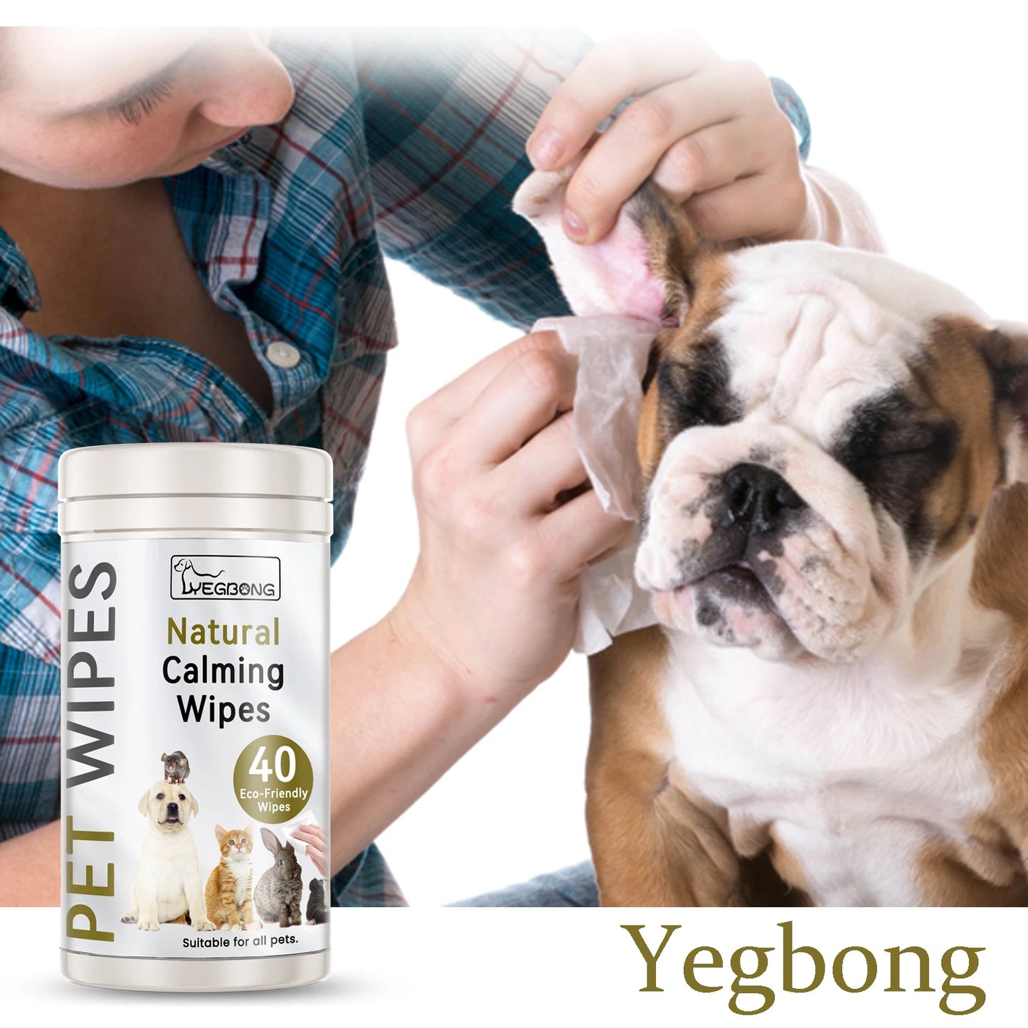 YEGBONG Pet Cleaning Wet Wipes For Ear Care And Grooming