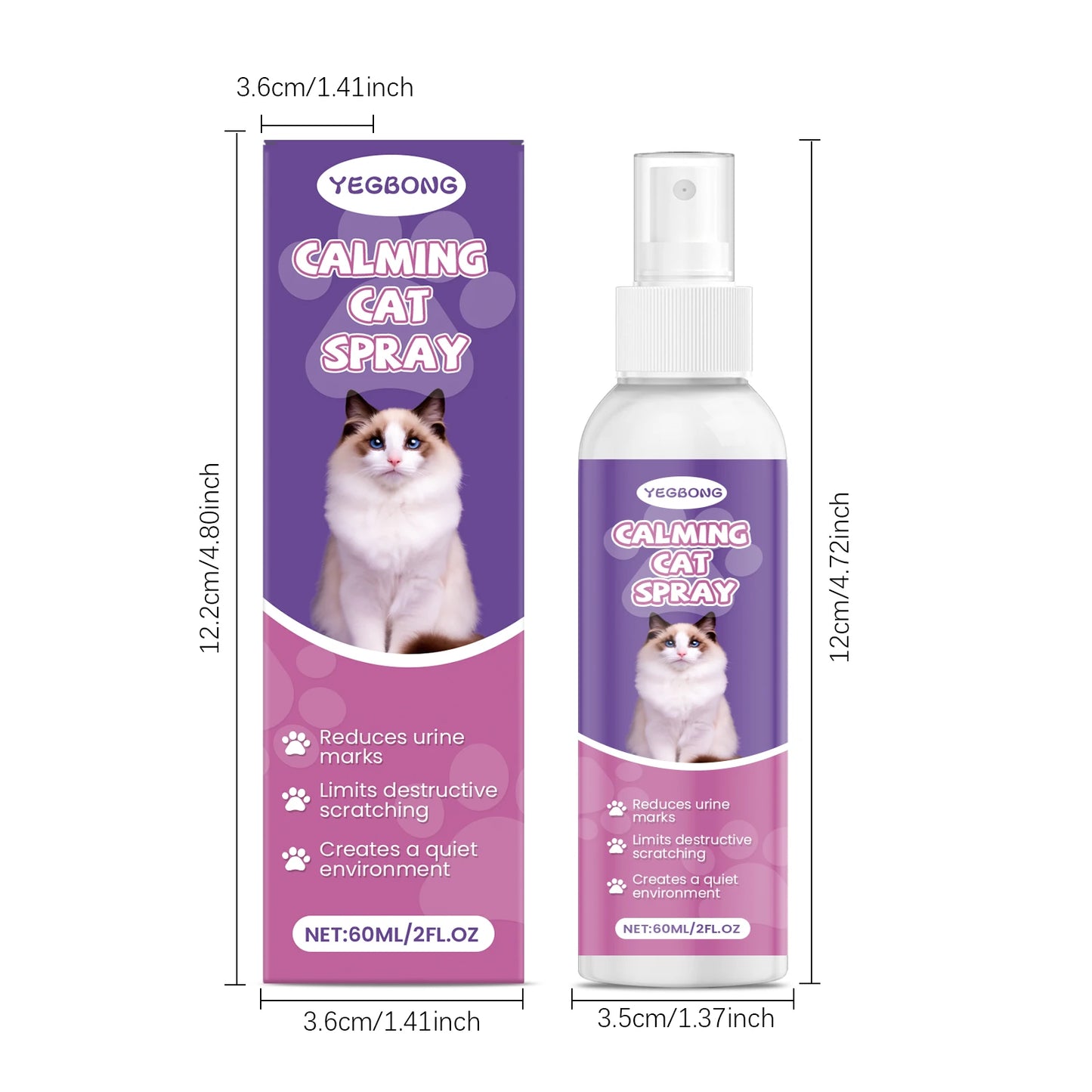 YEGBONG Cat Calming Spray Gentle Formula For Stress Relief