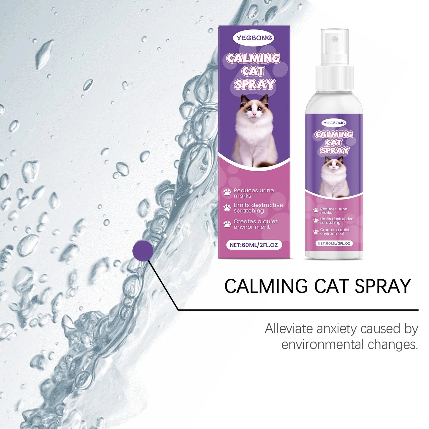 YEGBONG Cat Calming Spray Gentle Formula For Stress Relief