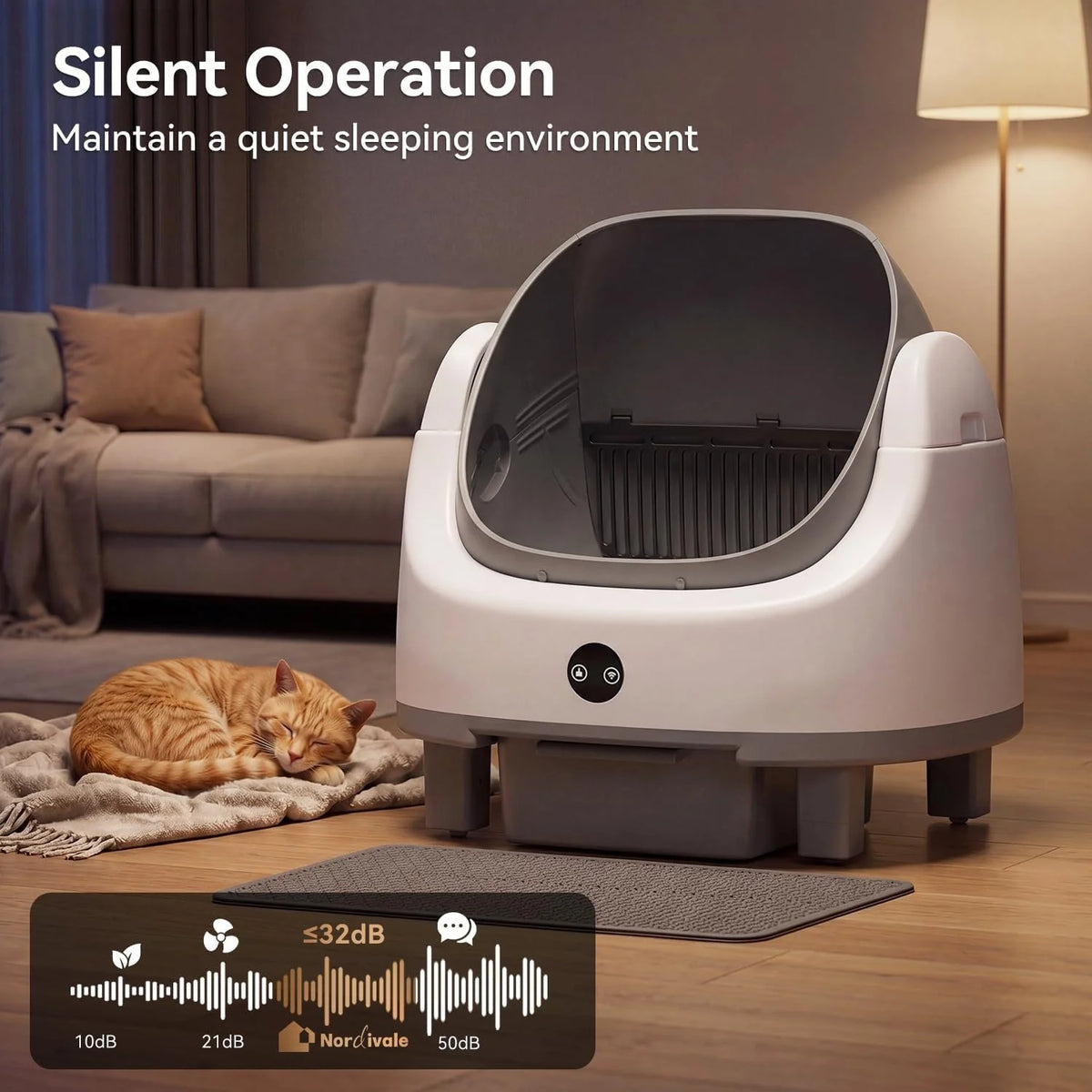 Nordivale Automatic Self Cleaning Litter Box With App Control
