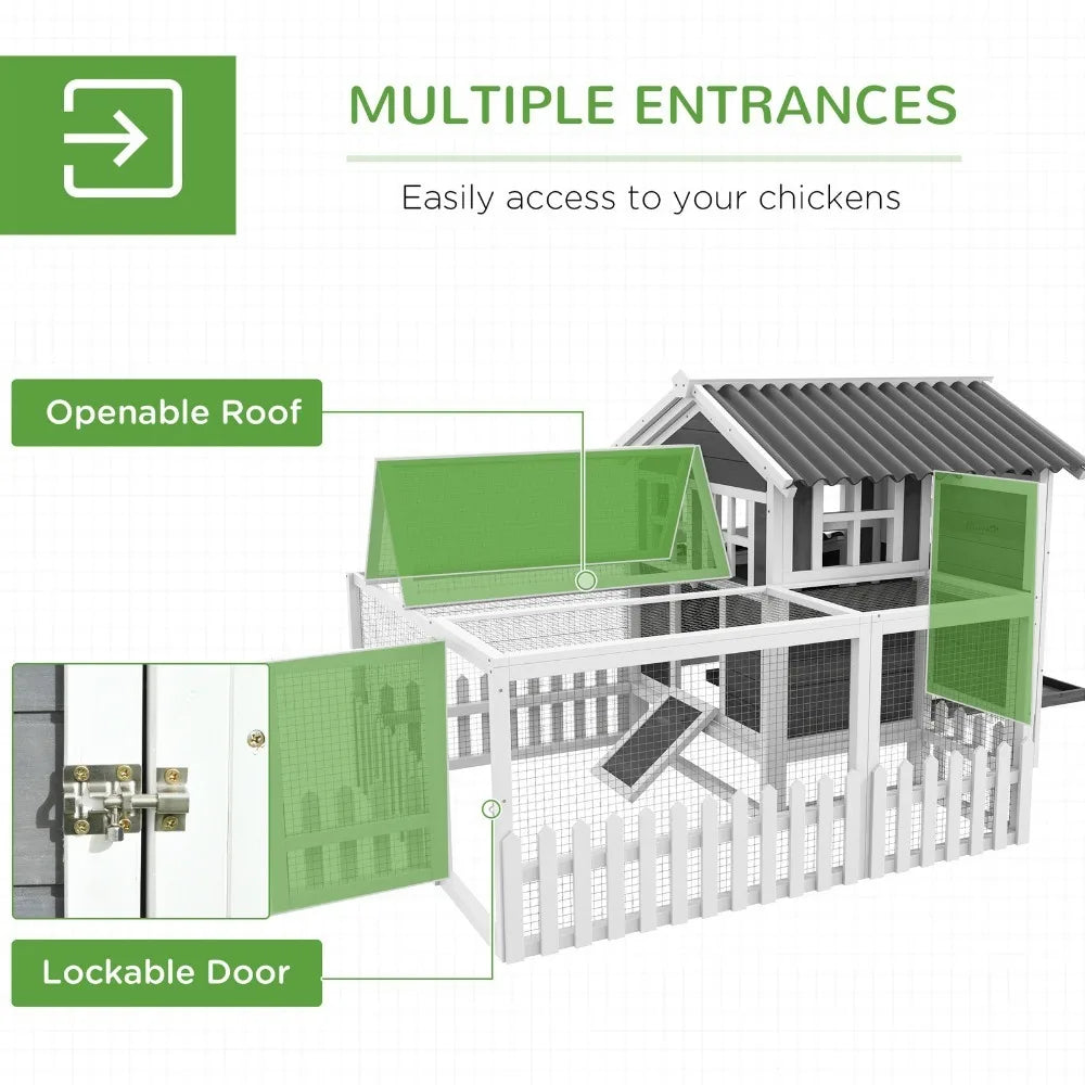 Wooden Chicken Coop With Run For One To Two Chickens