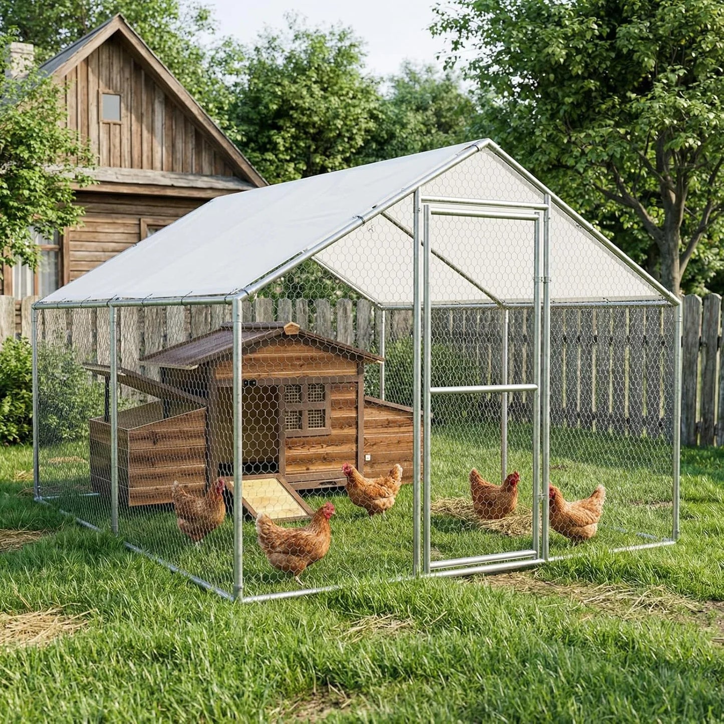Chicken Coop With Nesting Boxes Outdoor Hen House Enclosure