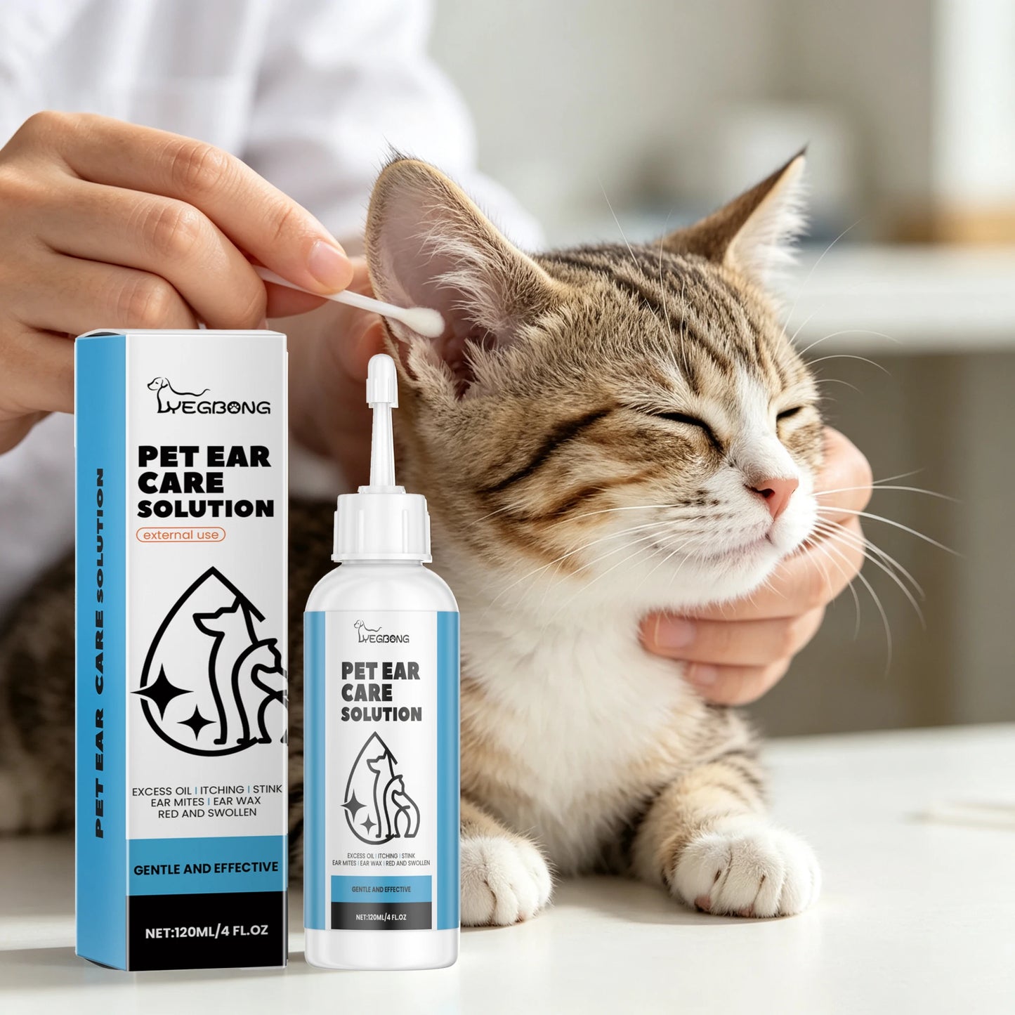 YEGBONG Pet Ear Care Solution Gentle Cleaning And Earwax Removal