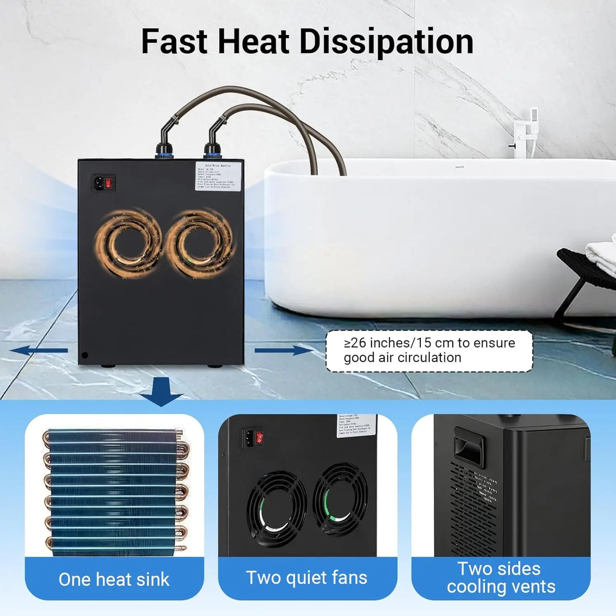 Quiet Aquarium Chiller For Fish Tanks And Hydroponics Cooling