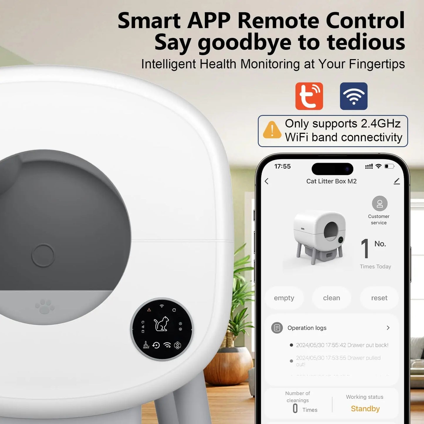 Smart Self Cleaning Automatic Cat Litter Box With App Control