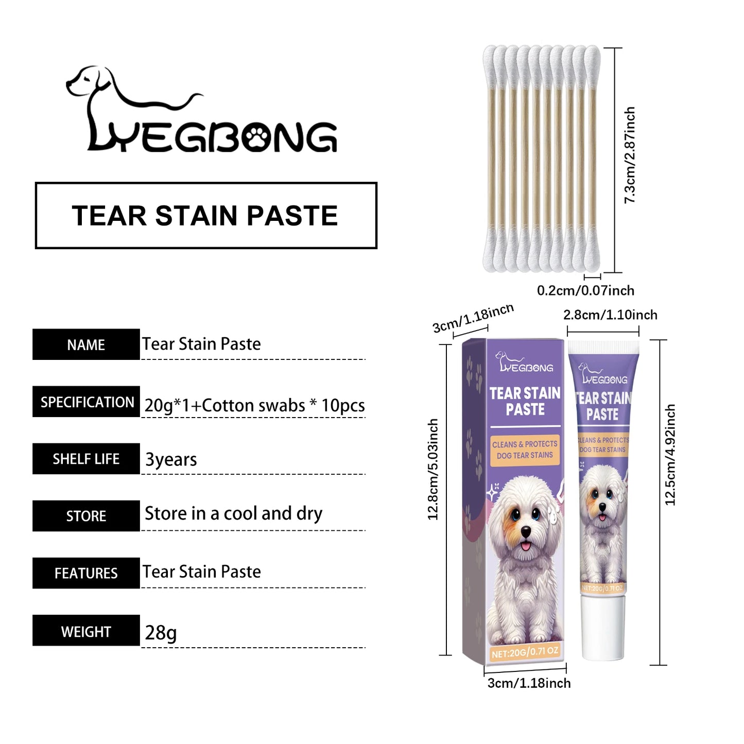 YEGBONG Pet Eye Care Cream For Tear Stains And Dirt
