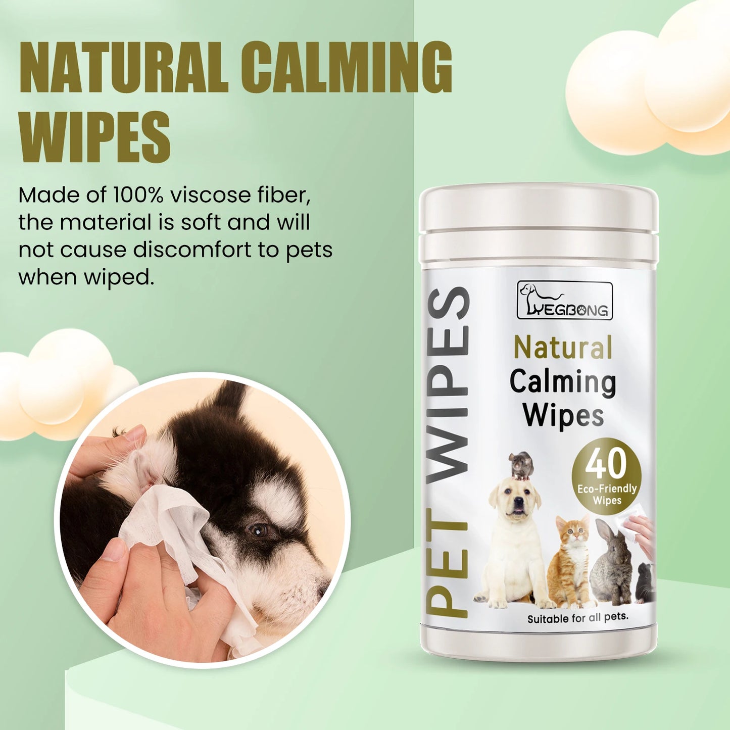 YEGBONG Pet Cleaning Wet Wipes For Ear Care And Grooming
