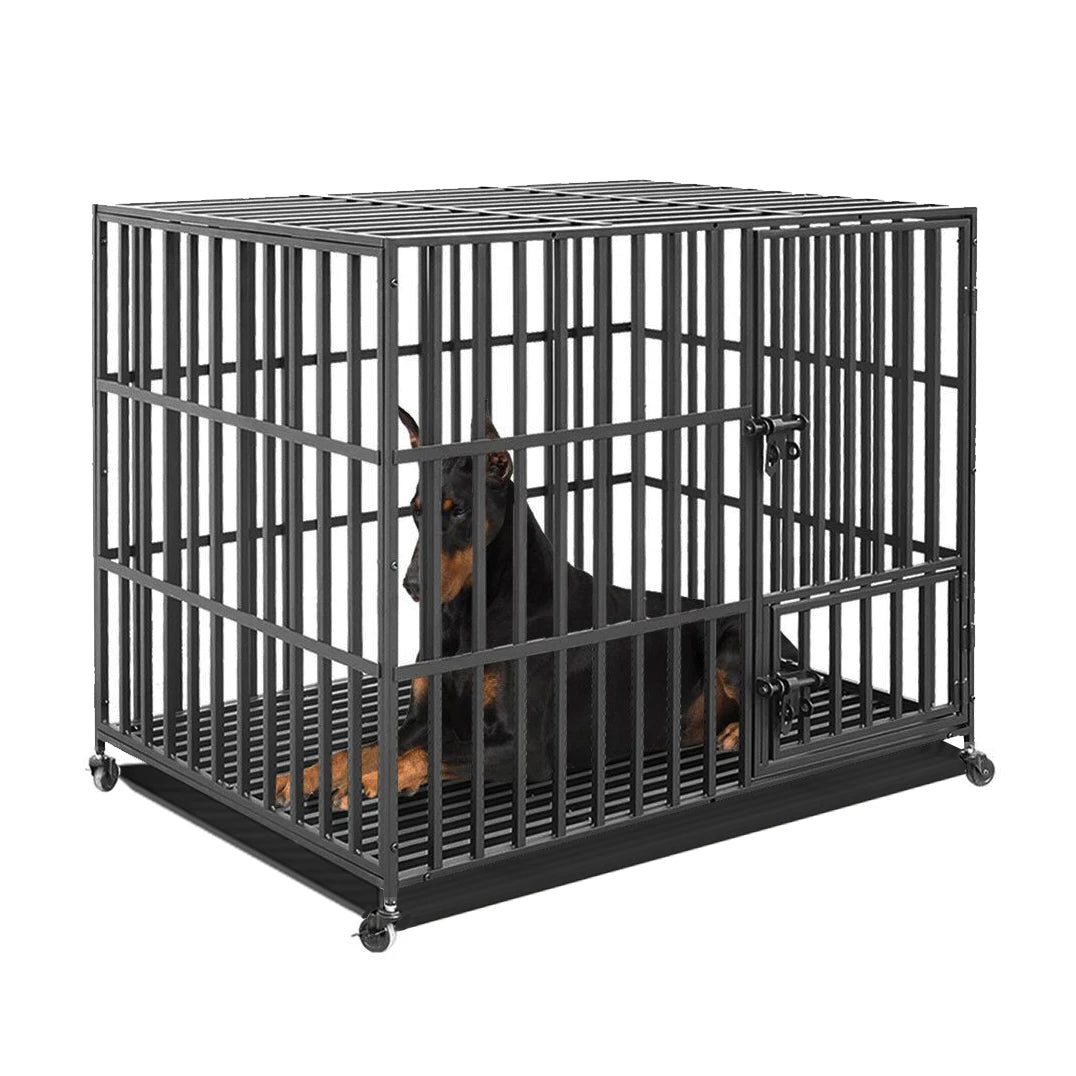 Bingopaw Heavy Duty Metal Dog Crate With Three Locked Doors