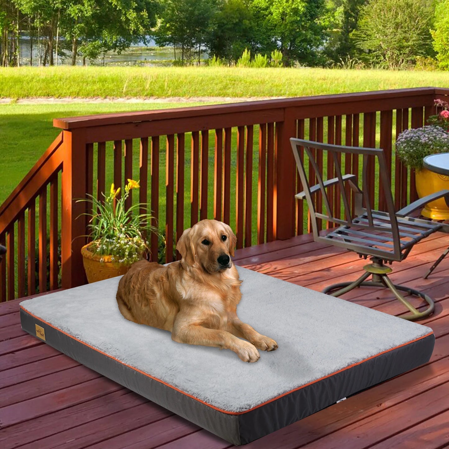 BINGOPAW Waterproof Memory Foam Dog Bed With Removable Washable Cover